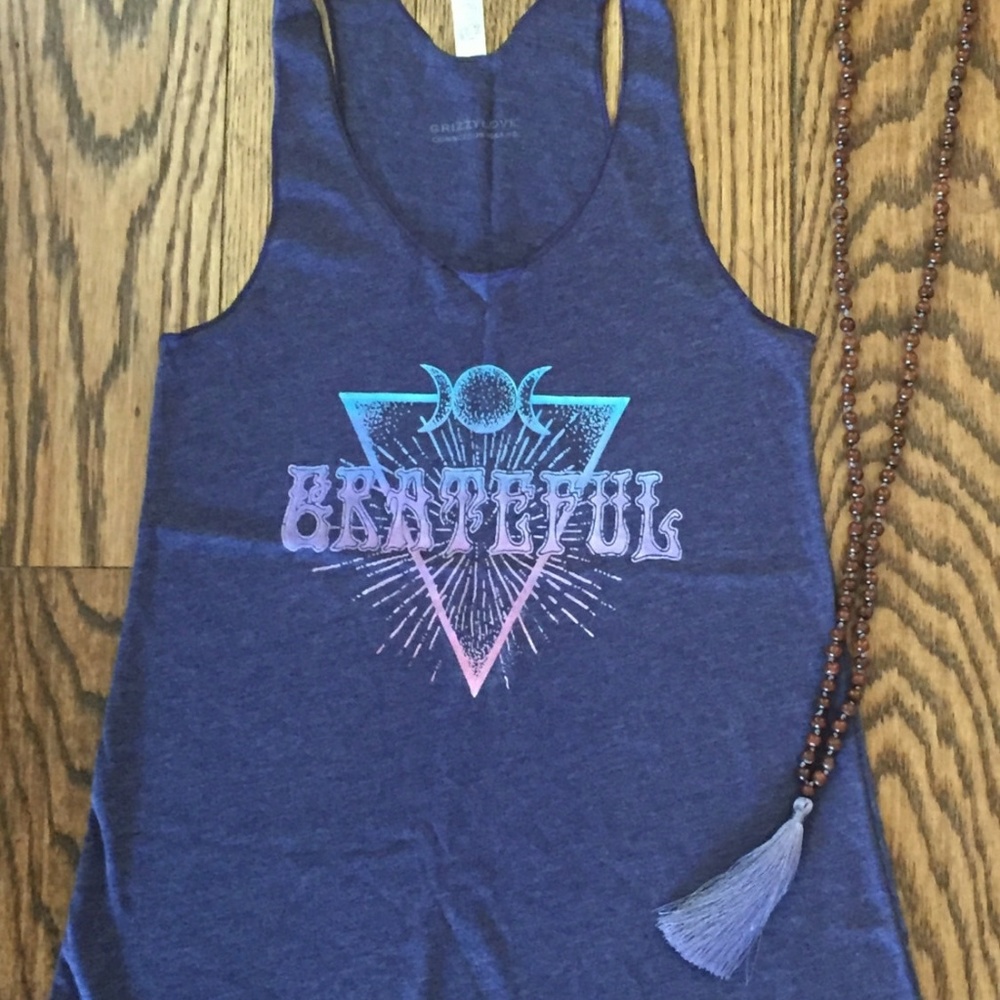 Grizzy Love Grateful Moon racerback tank top